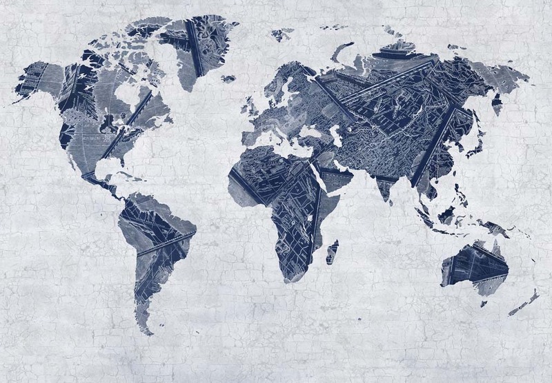 Papier peint Carte du monde marine
