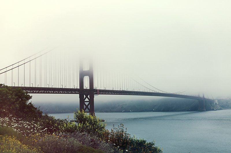 Papier peint Brume sur Golden Gate
