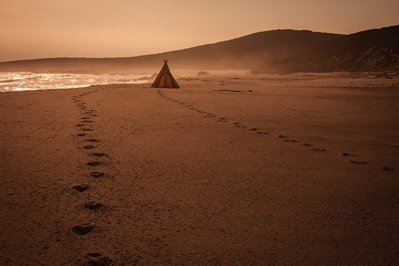 Papier peint Tipi sur la plage