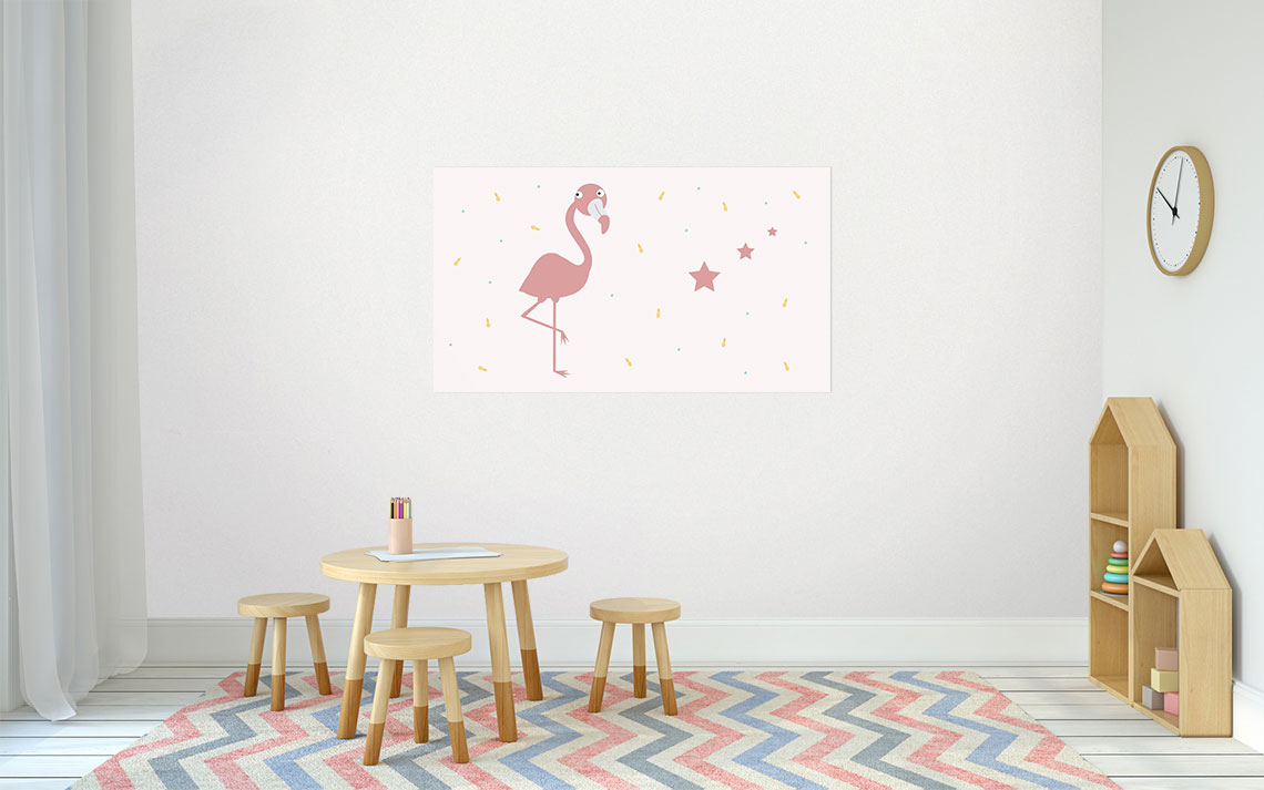 Papier peint Joli flamant rose