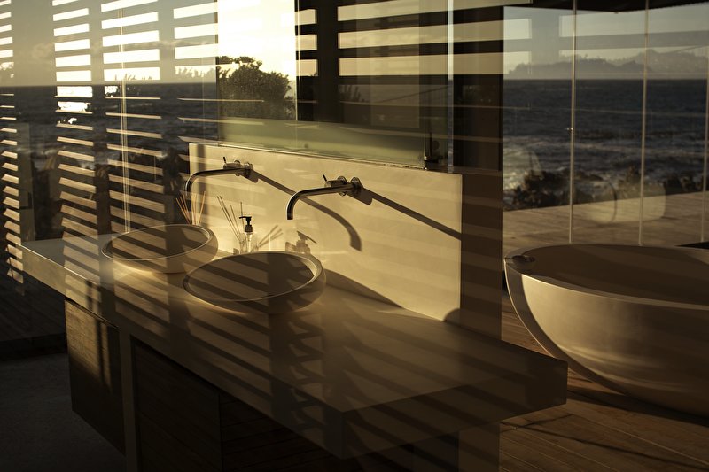 Papier peint Salle de bain face à la mer
