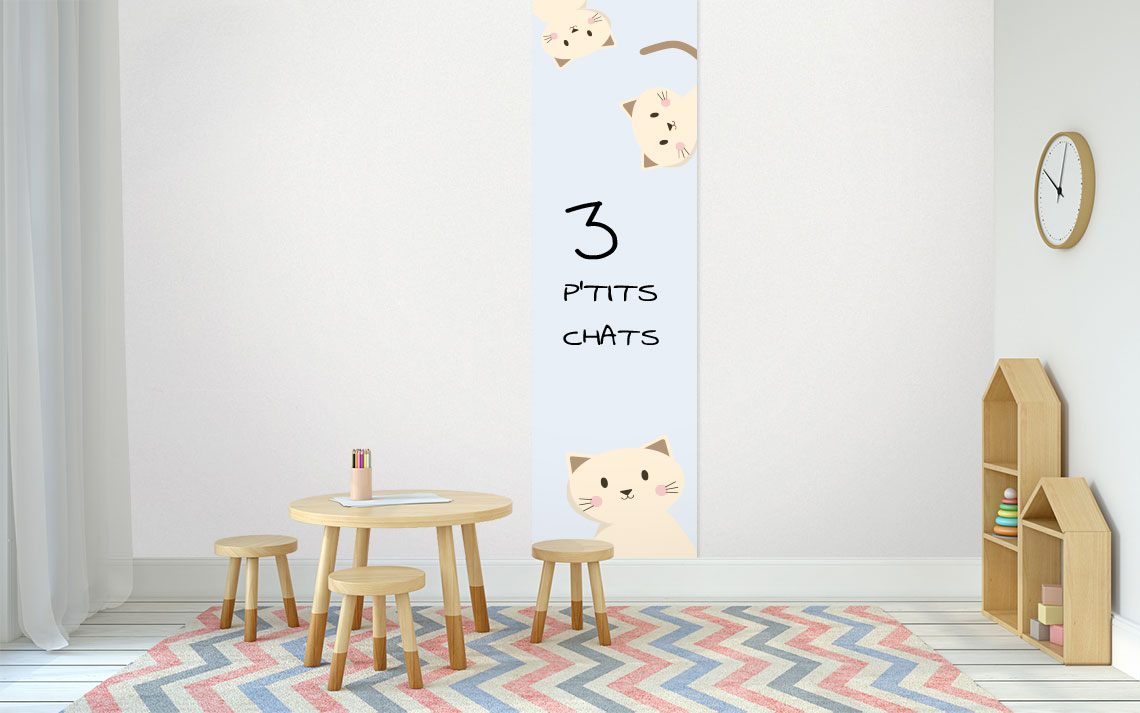 Papier peint 3 p'tits chats