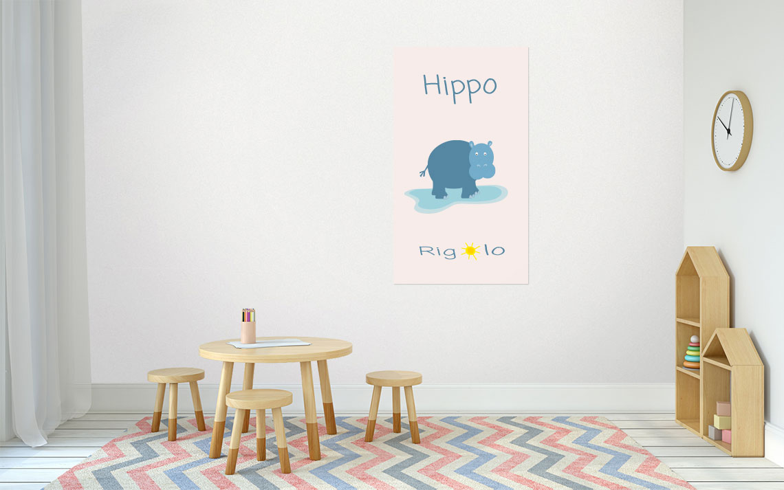 Papier peint Hippo rigolo