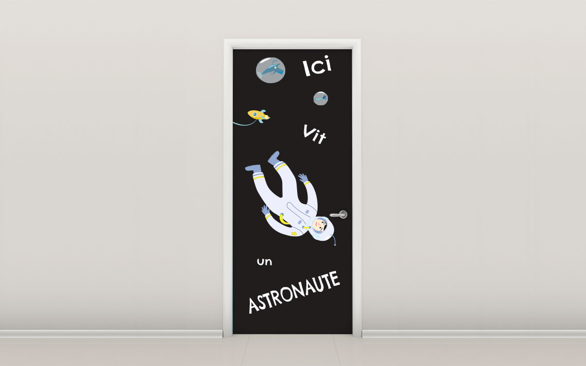 Papier peint Ici vit un astronaute